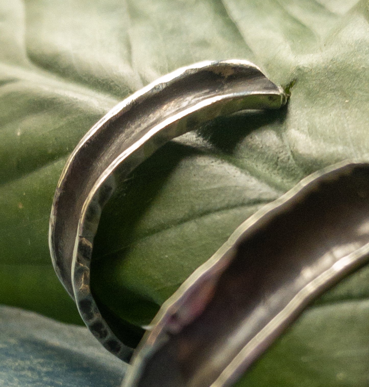 Channel Patina Hoops in Sterling Silver