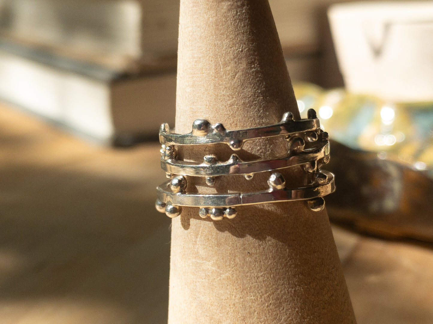 Sterling Pebble Ring - Stacking or Single
