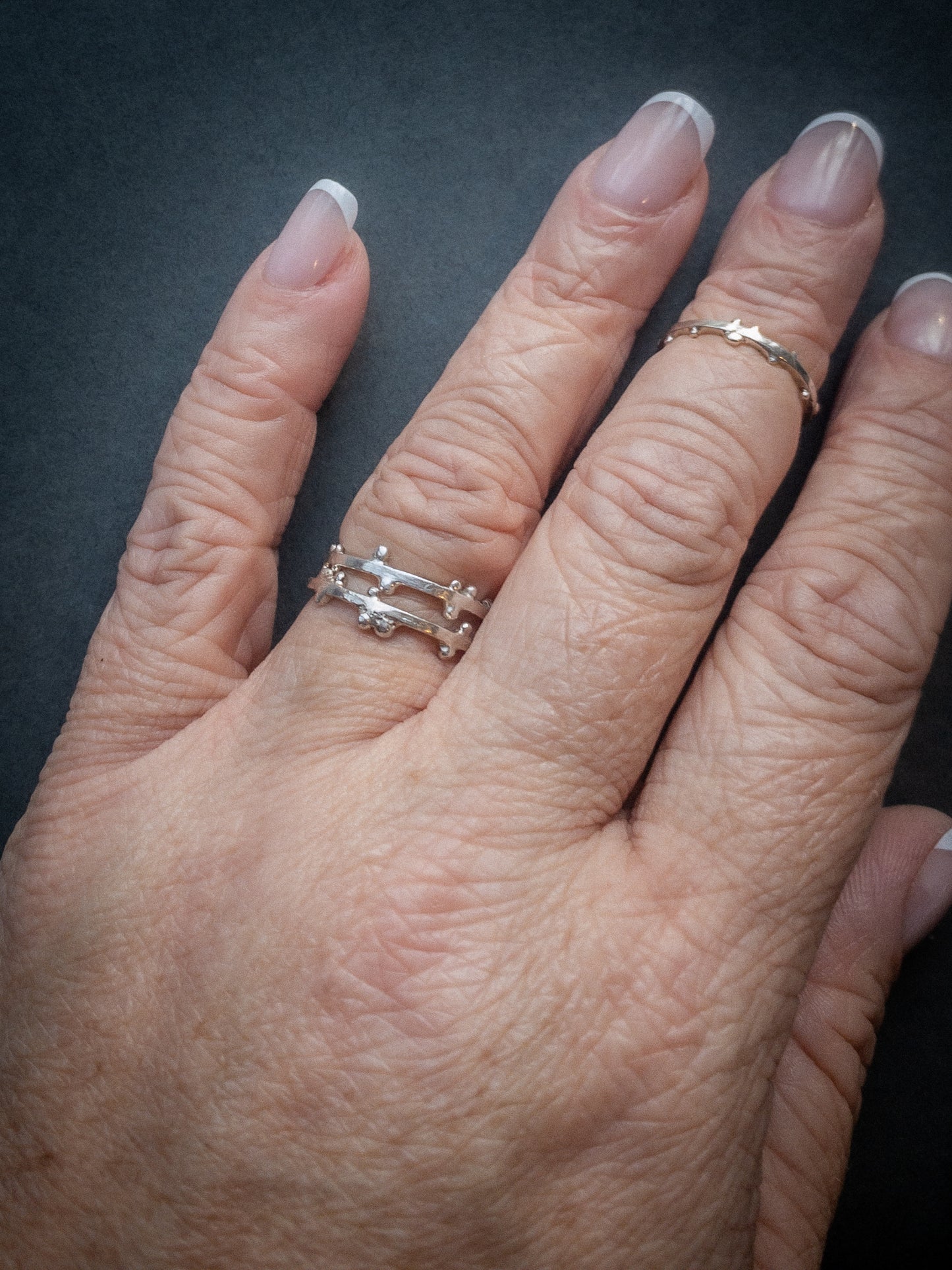 Sterling Pebble Ring - Stacking or Single