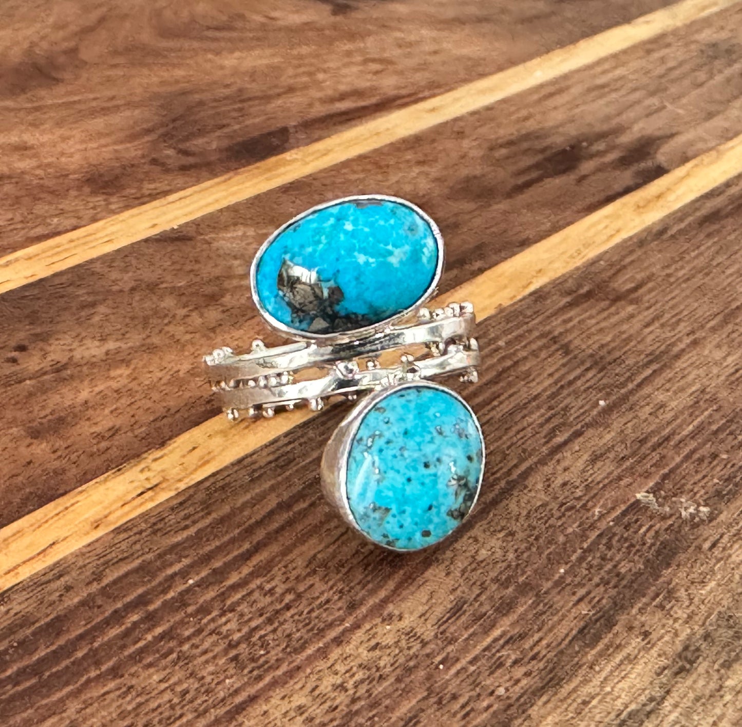 Morenci Turquoise Seedling Ring in Sterling Silver