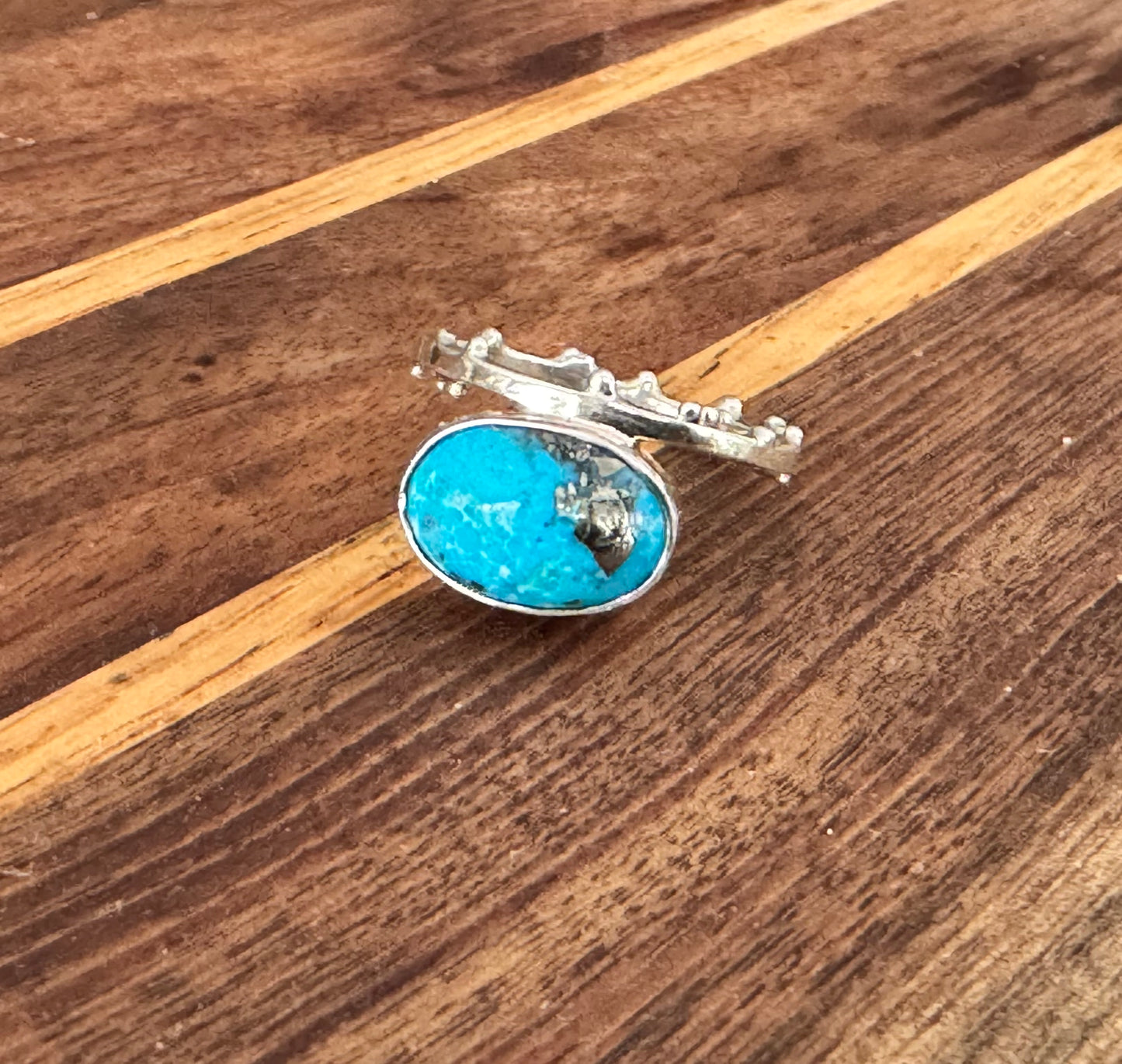 Morenci Turquoise Seedling Ring in Sterling Silver