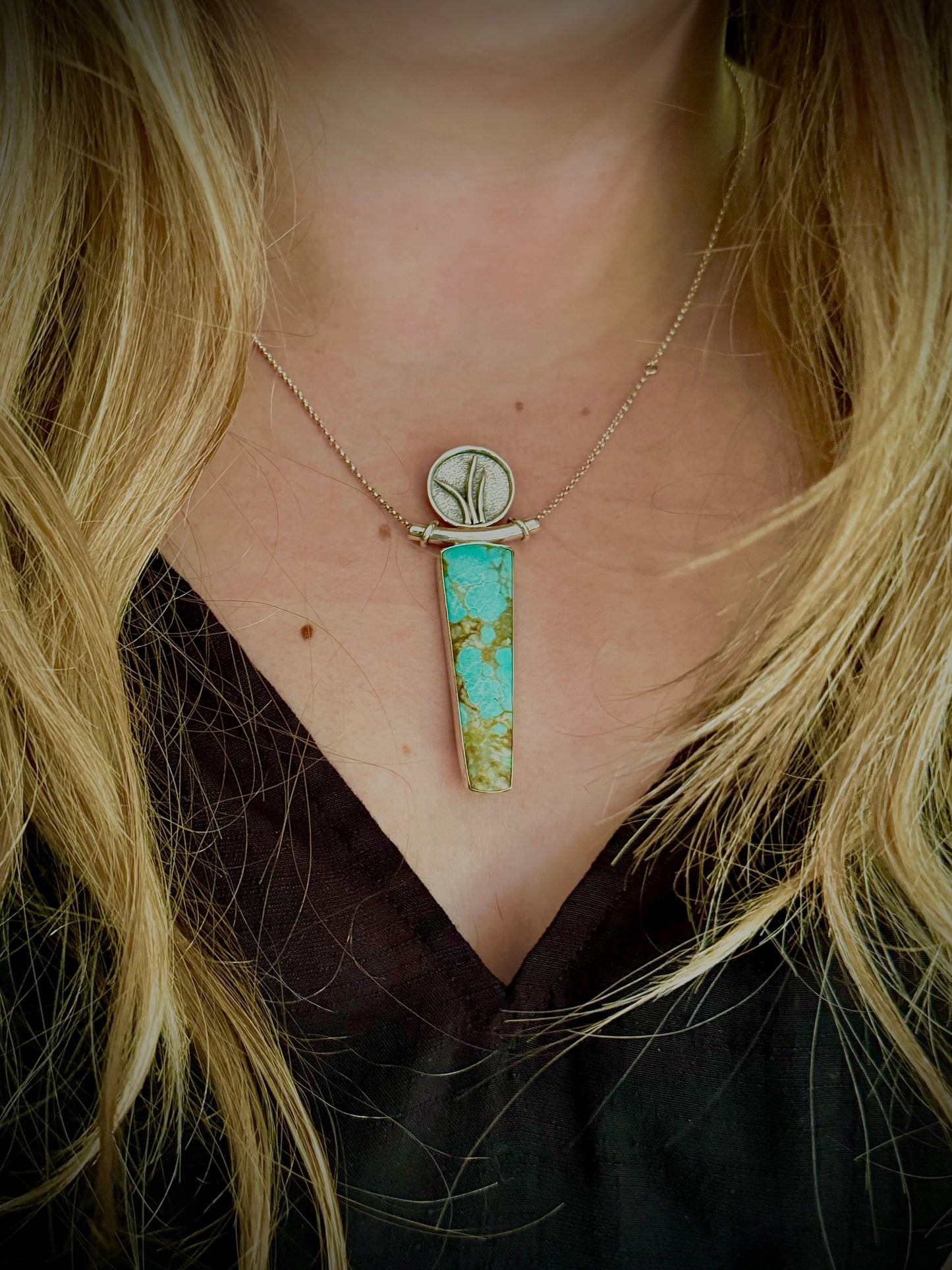 Emergence Recycled Silver and Turquoise Necklace