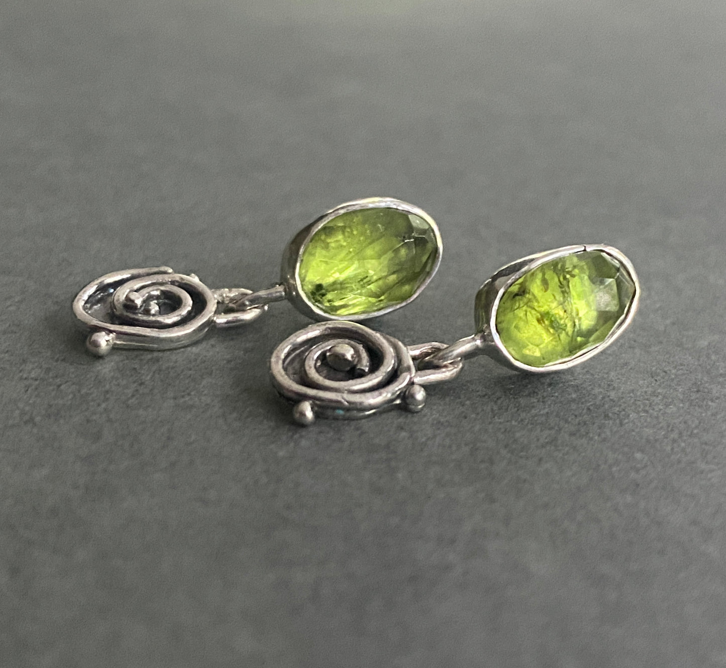 Peridot Sterling Silver Tide Pool Drop Earrings