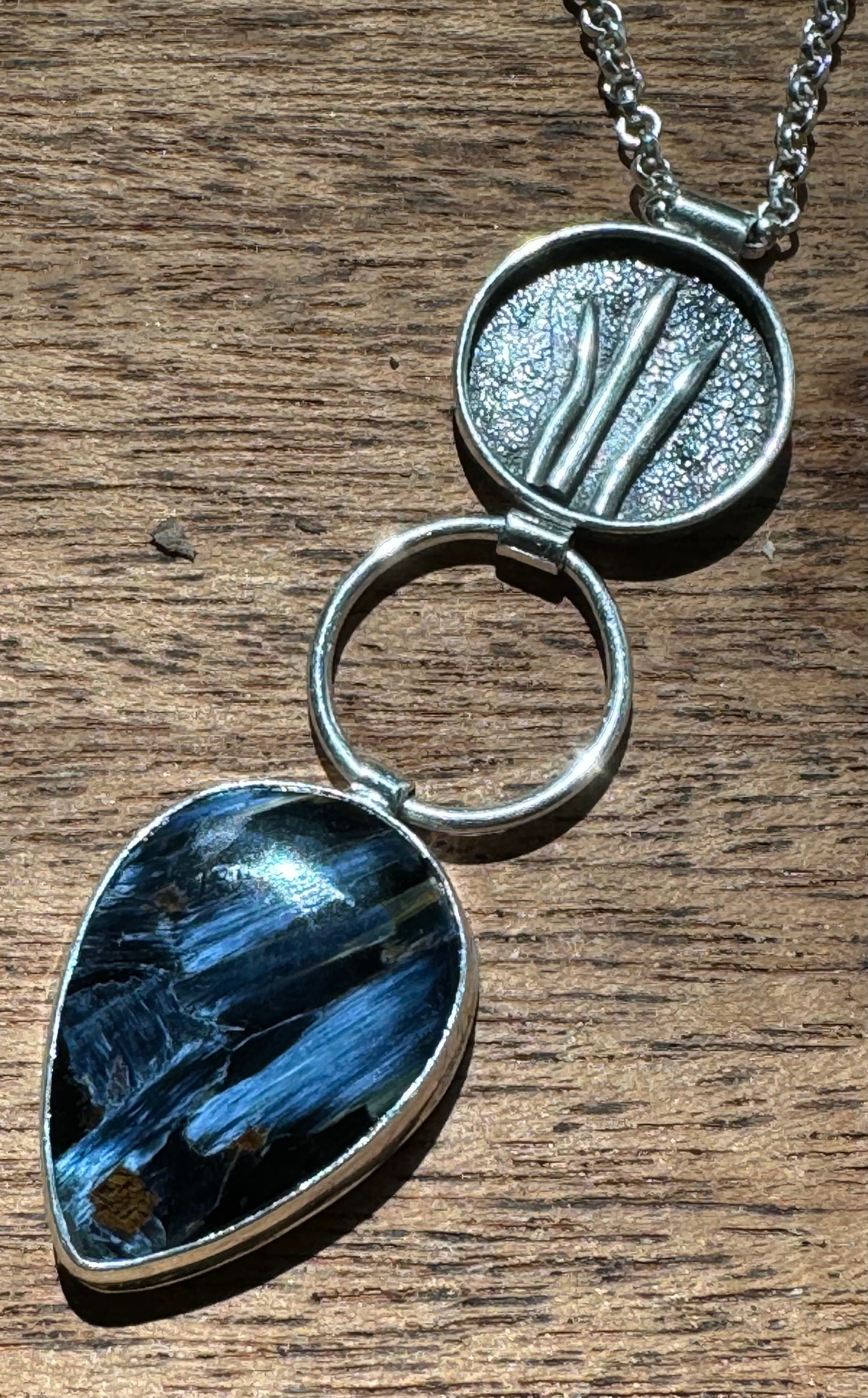Emergence Pietersite and Sterling Silver Necklace