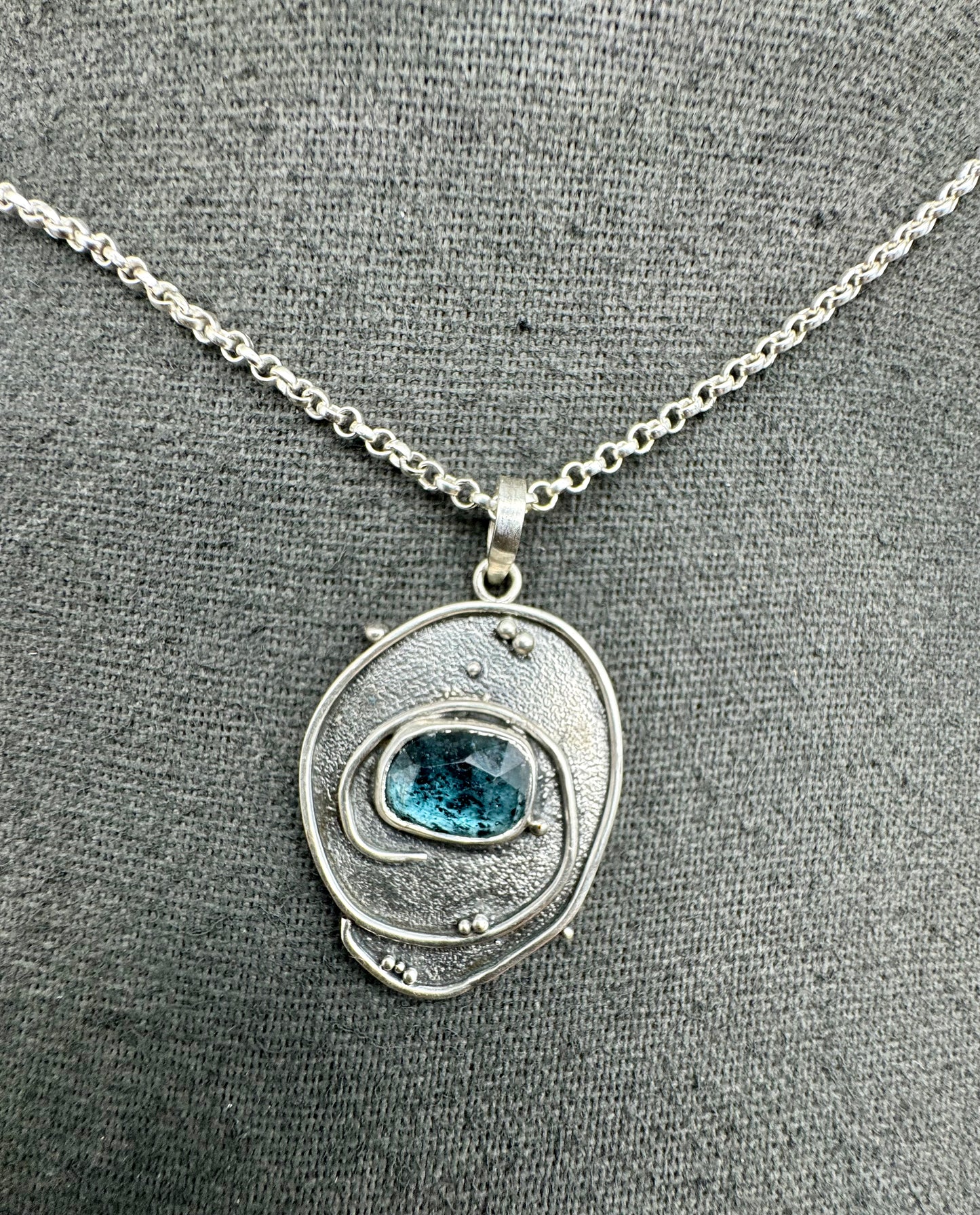 Kyanite and Sterling Silver Tide Pool