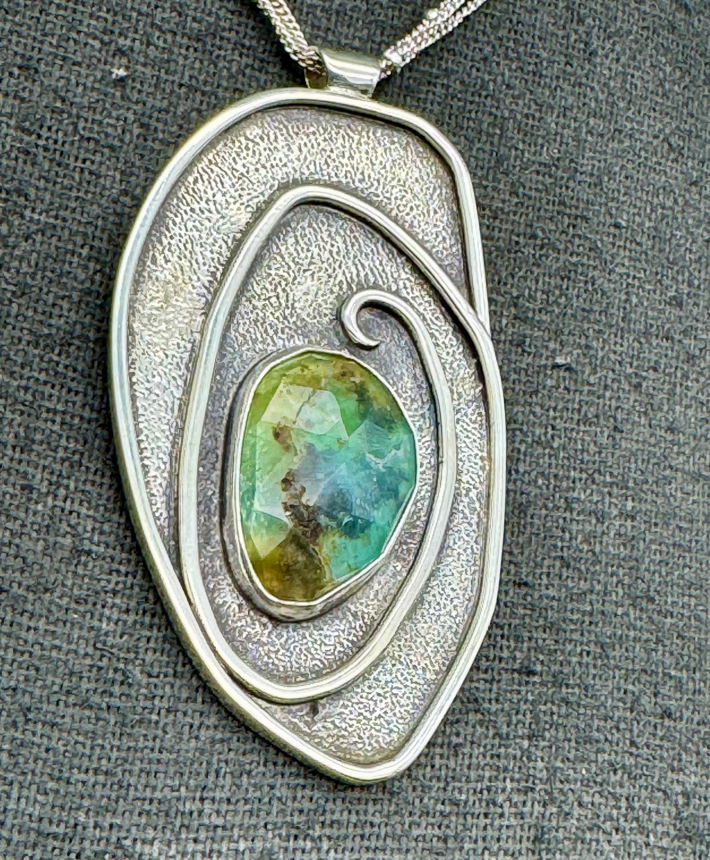 Peruvian Opal and Sterling Silver Tidepool Necklace