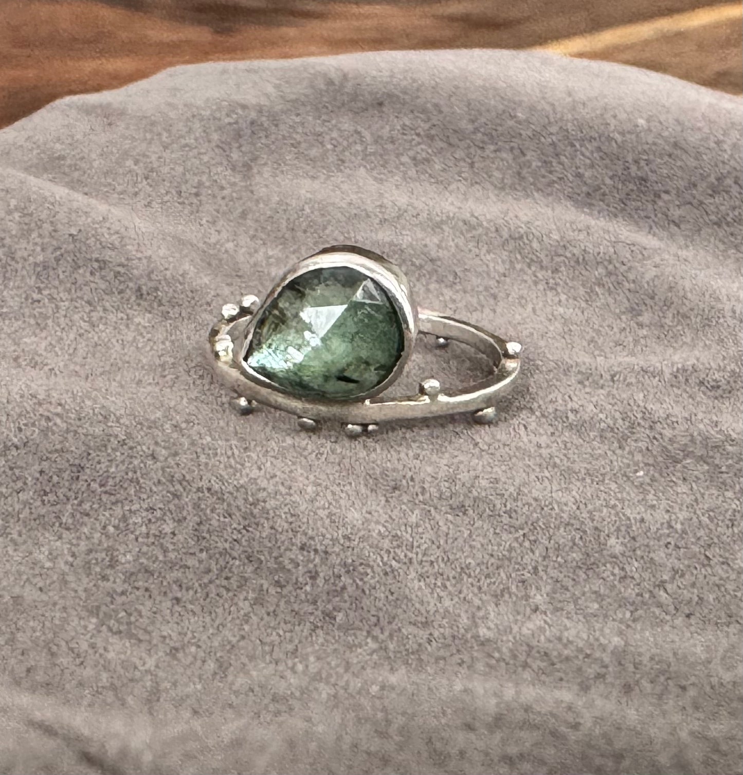 Mint Green Kyanite Seedling Ring in Sterling Silver