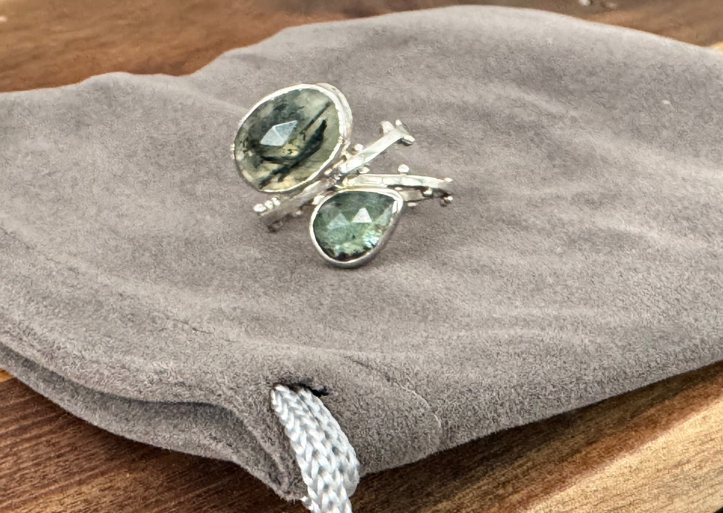 Mint Green Kyanite Seedling Ring in Sterling Silver