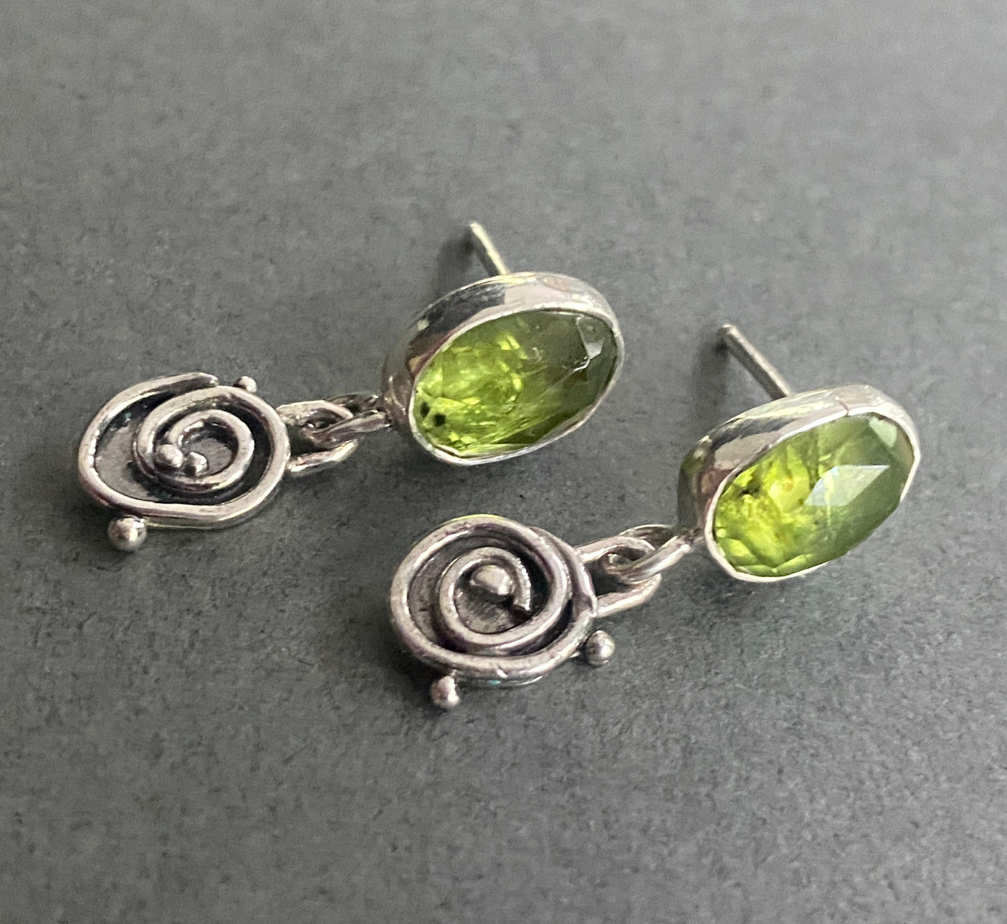 Peridot Sterling Silver Tide Pool Drop Earrings