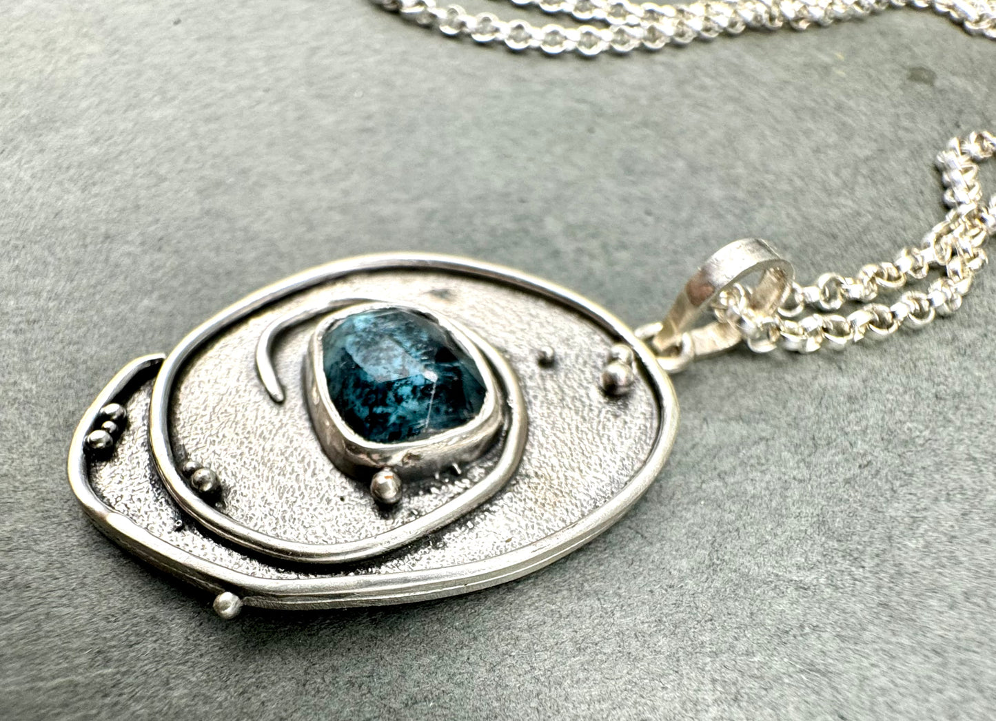 Kyanite and Sterling Silver Tide Pool
