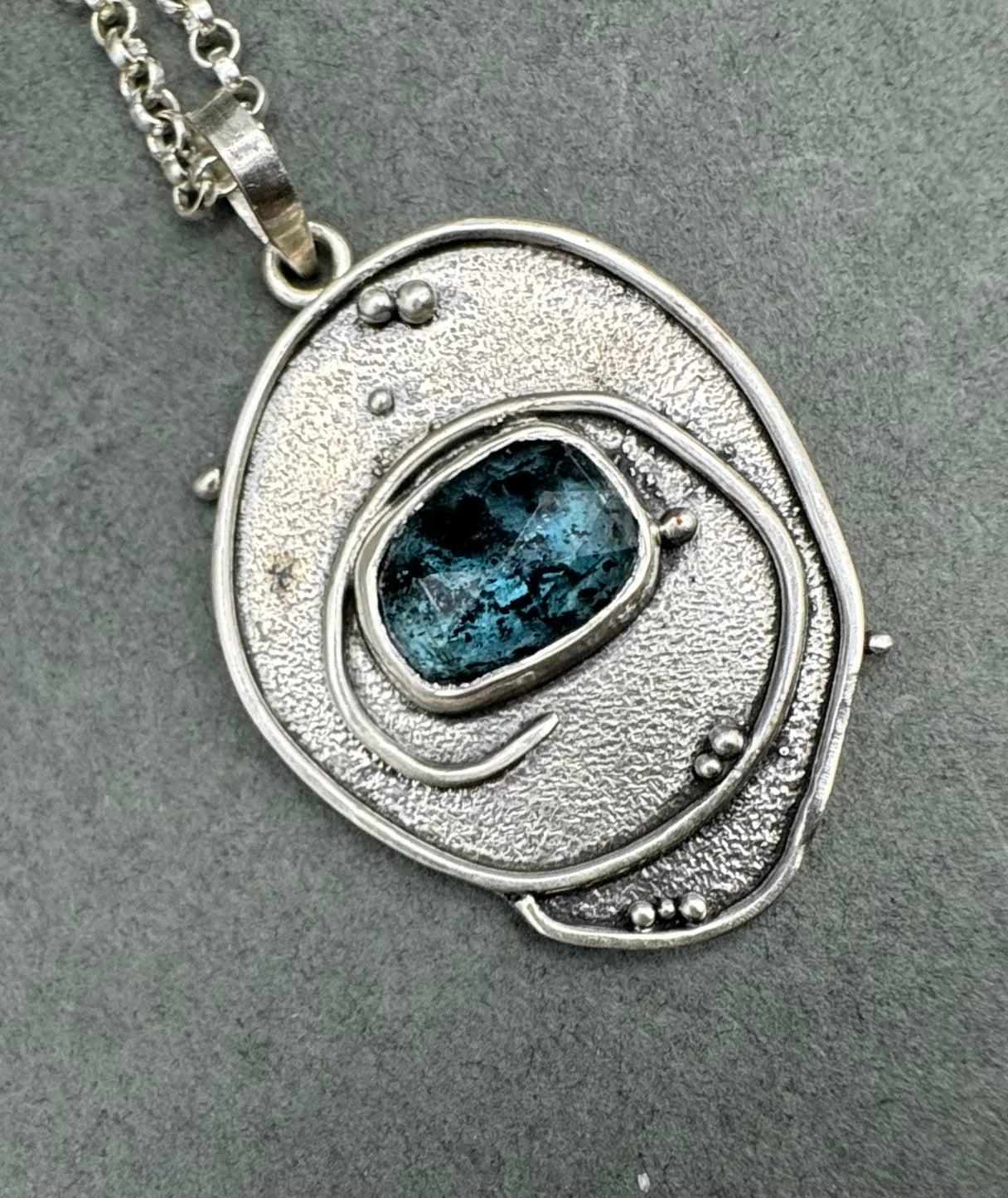 Kyanite and Sterling Silver Tide Pool