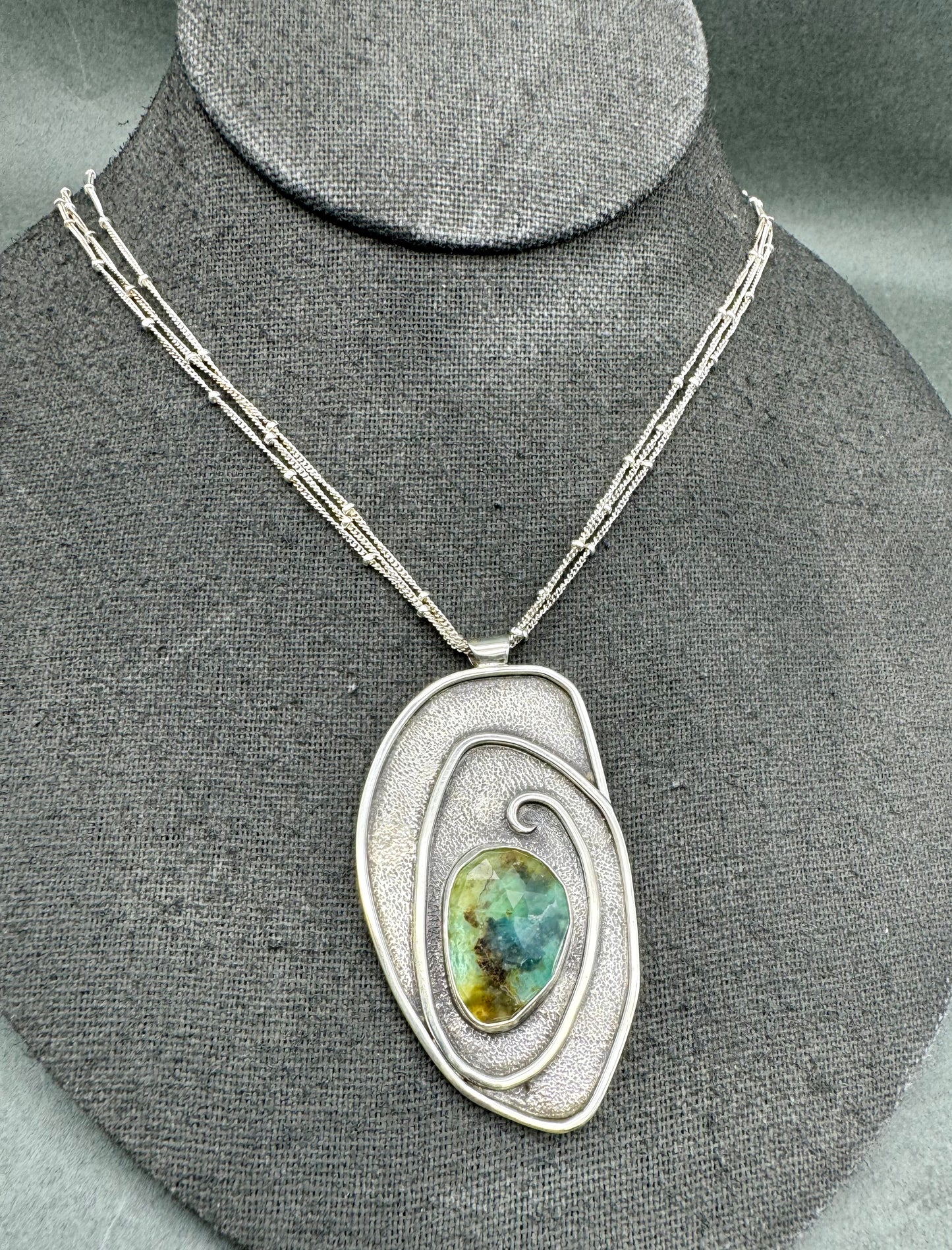 Peruvian Opal and Sterling Silver Tidepool Necklace