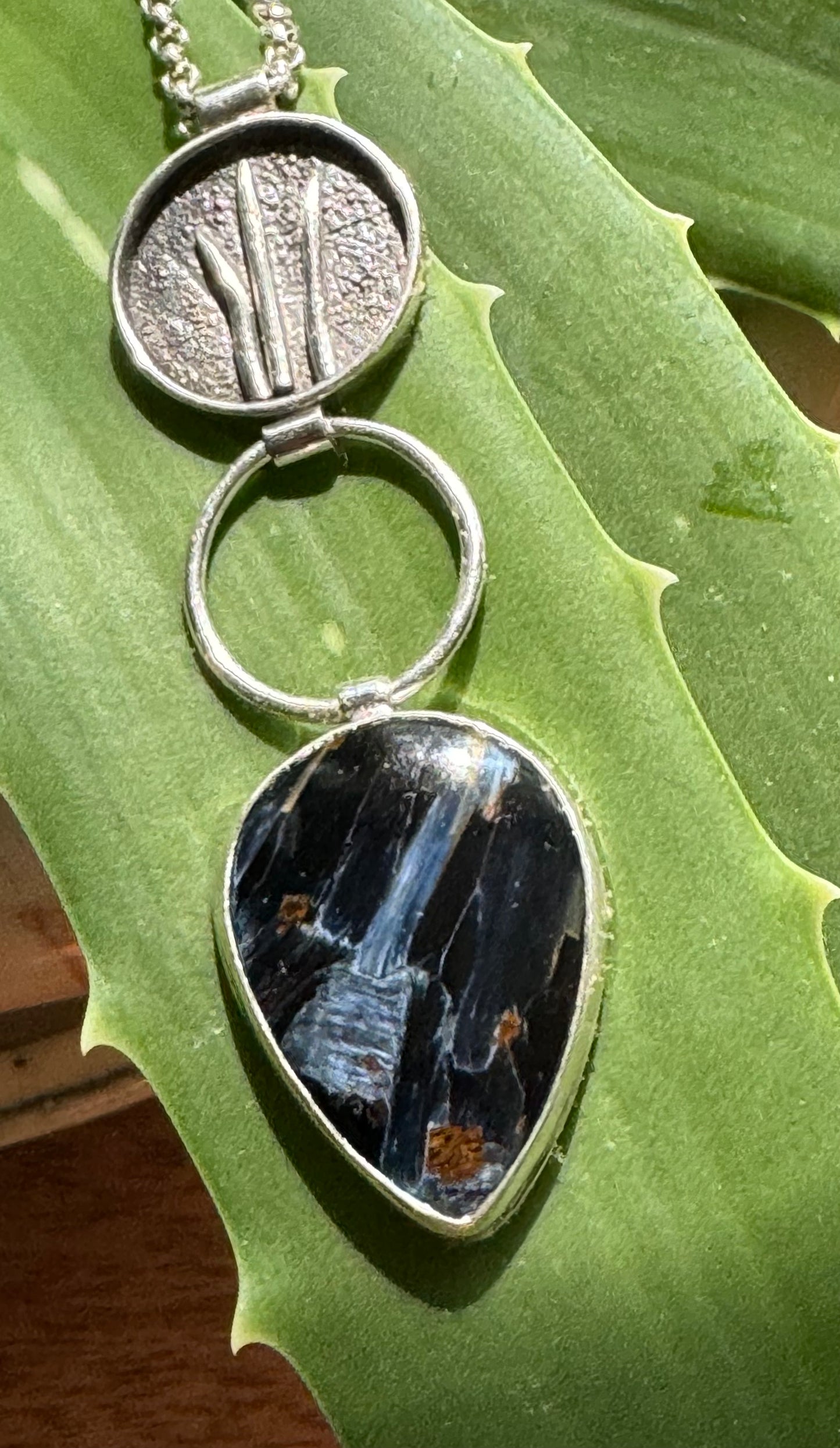 Emergence Pietersite and Sterling Silver Necklace