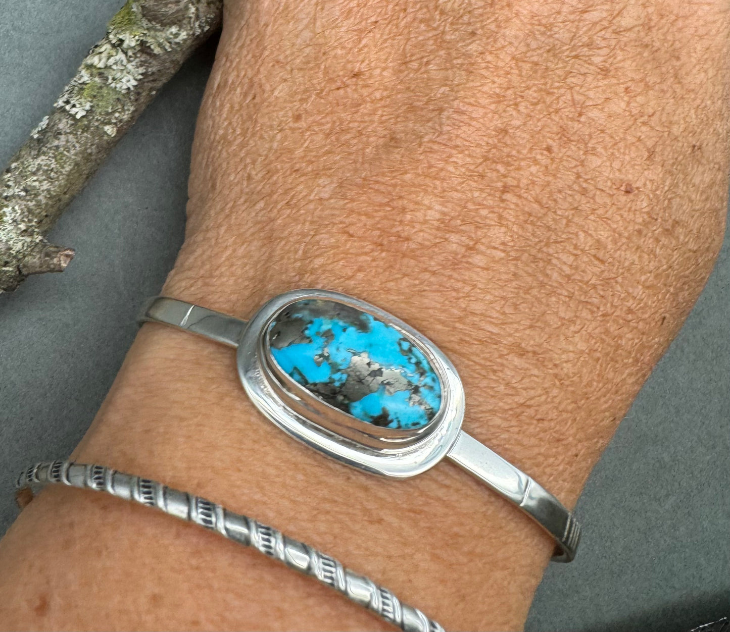 Morenci Turquoise Cuff Bracelet Sterling Silver