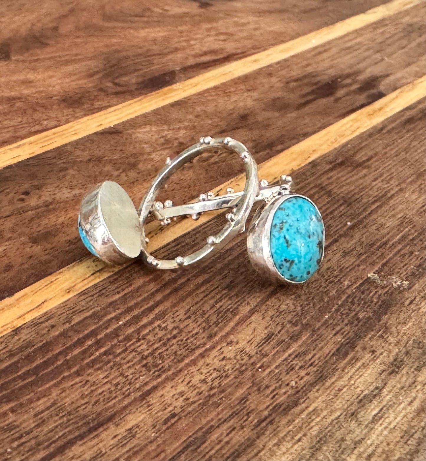 Morenci Turquoise Seedling Ring in Sterling Silver