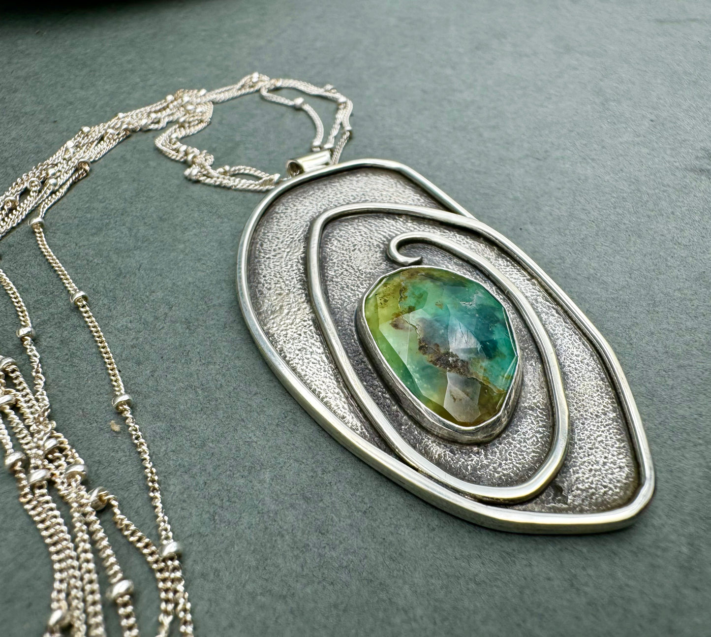 Peruvian Opal and Sterling Silver Tidepool Necklace
