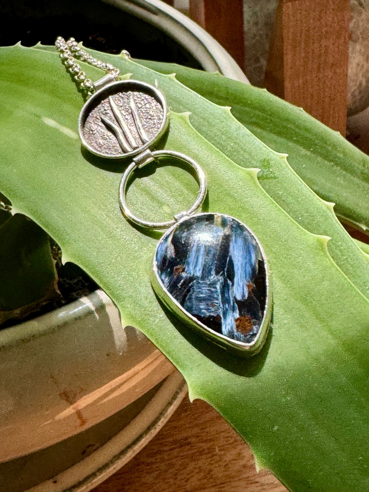 Emergence Pietersite and Sterling Silver Necklace