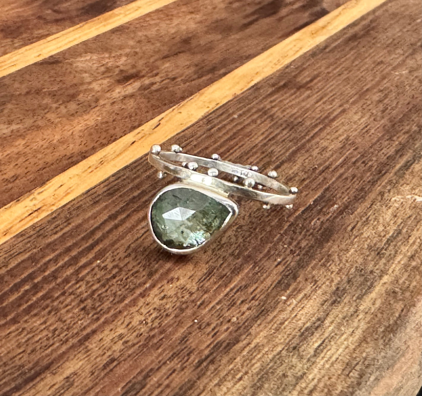 Mint Green Kyanite Seedling Ring in Sterling Silver