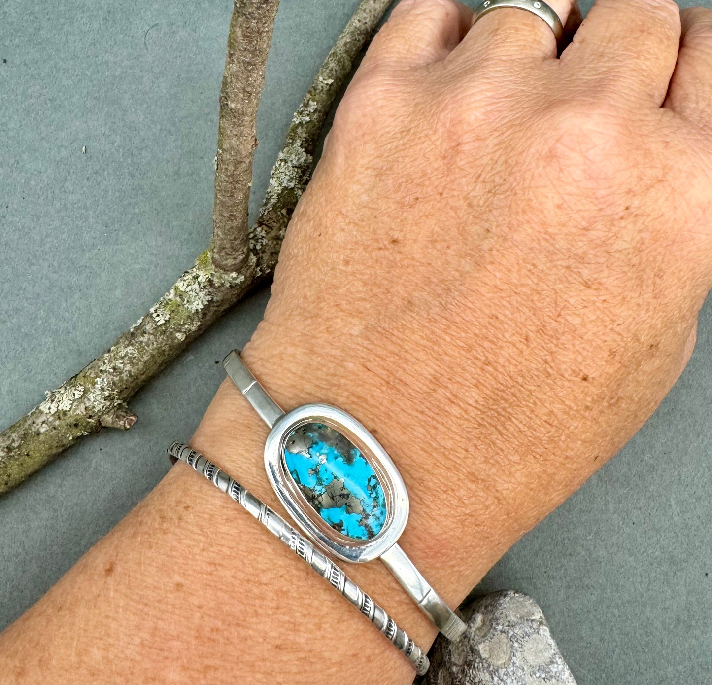 Morenci Turquoise Cuff Bracelet Sterling Silver