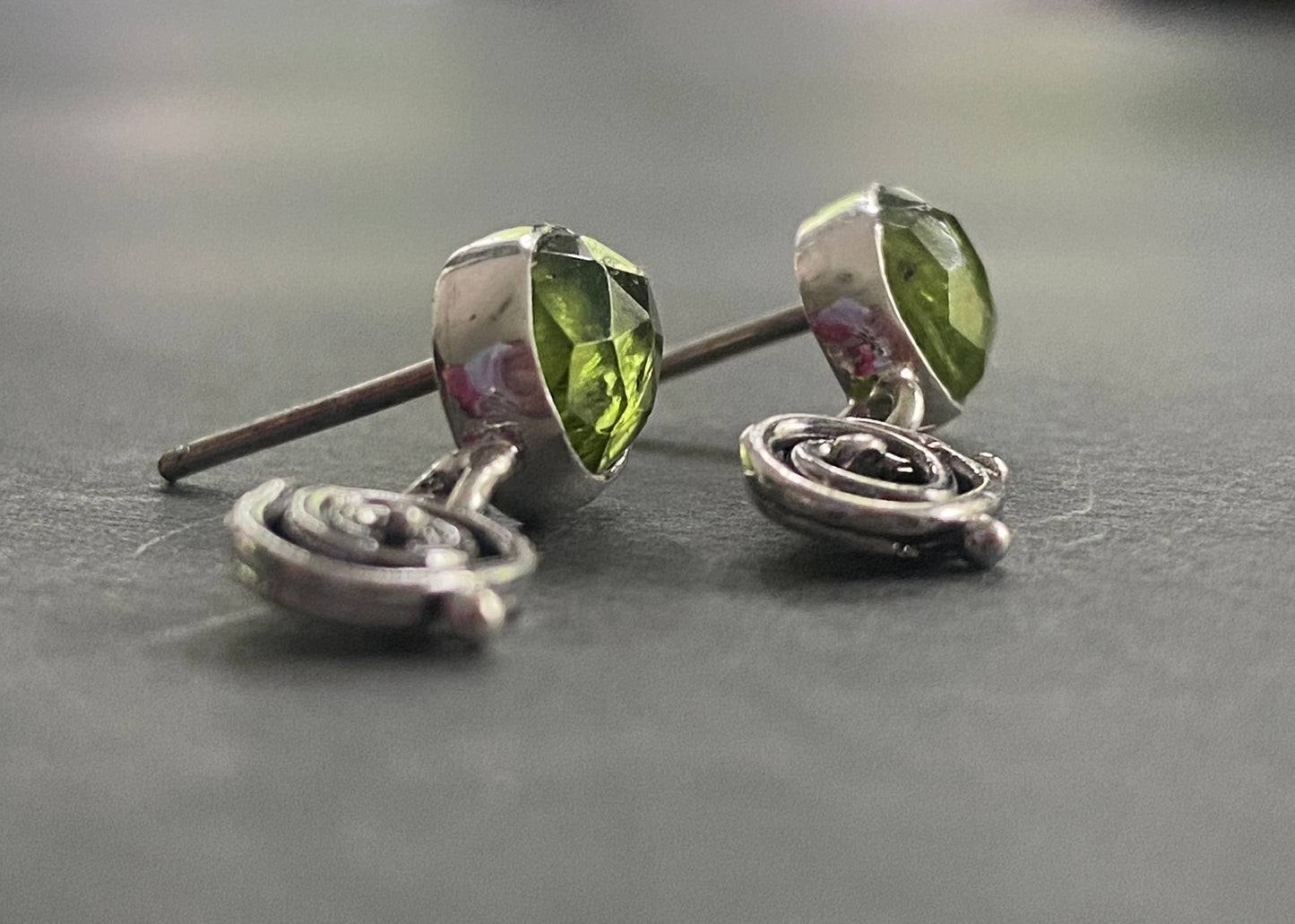 Peridot Sterling Silver Tide Pool Drop Earrings