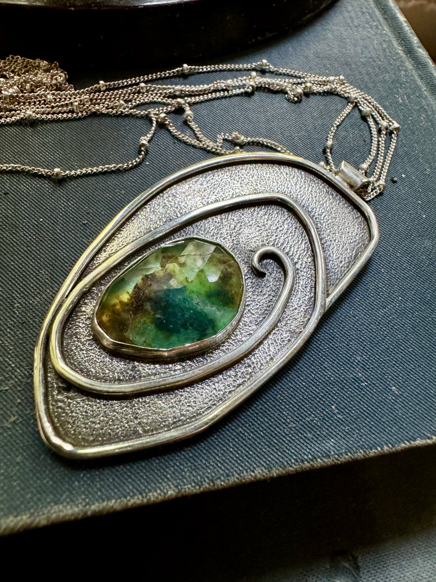 Peruvian Opal and Sterling Silver Tidepool Necklace