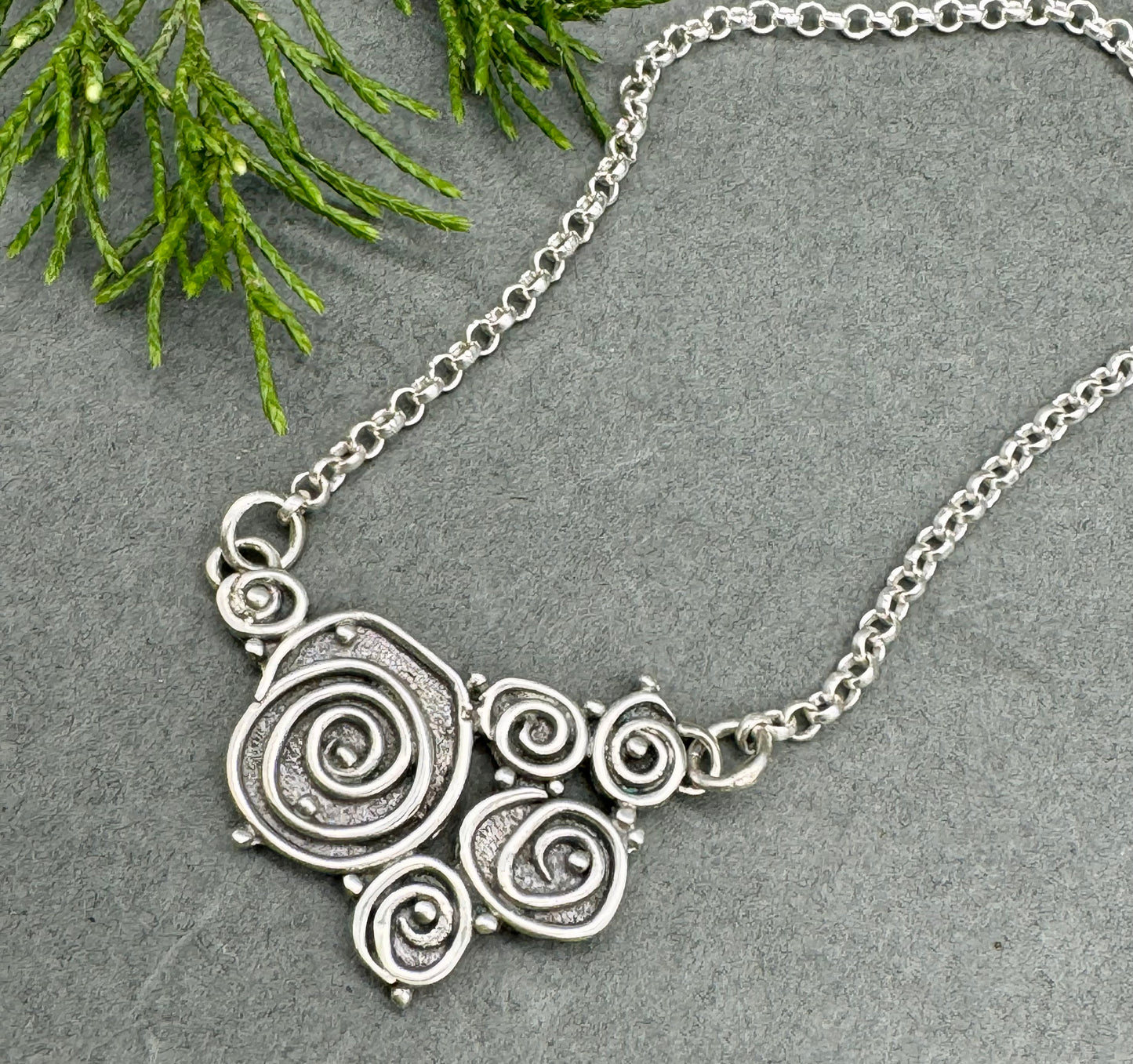 Tide Pool Sterling Silver Bib Necklace