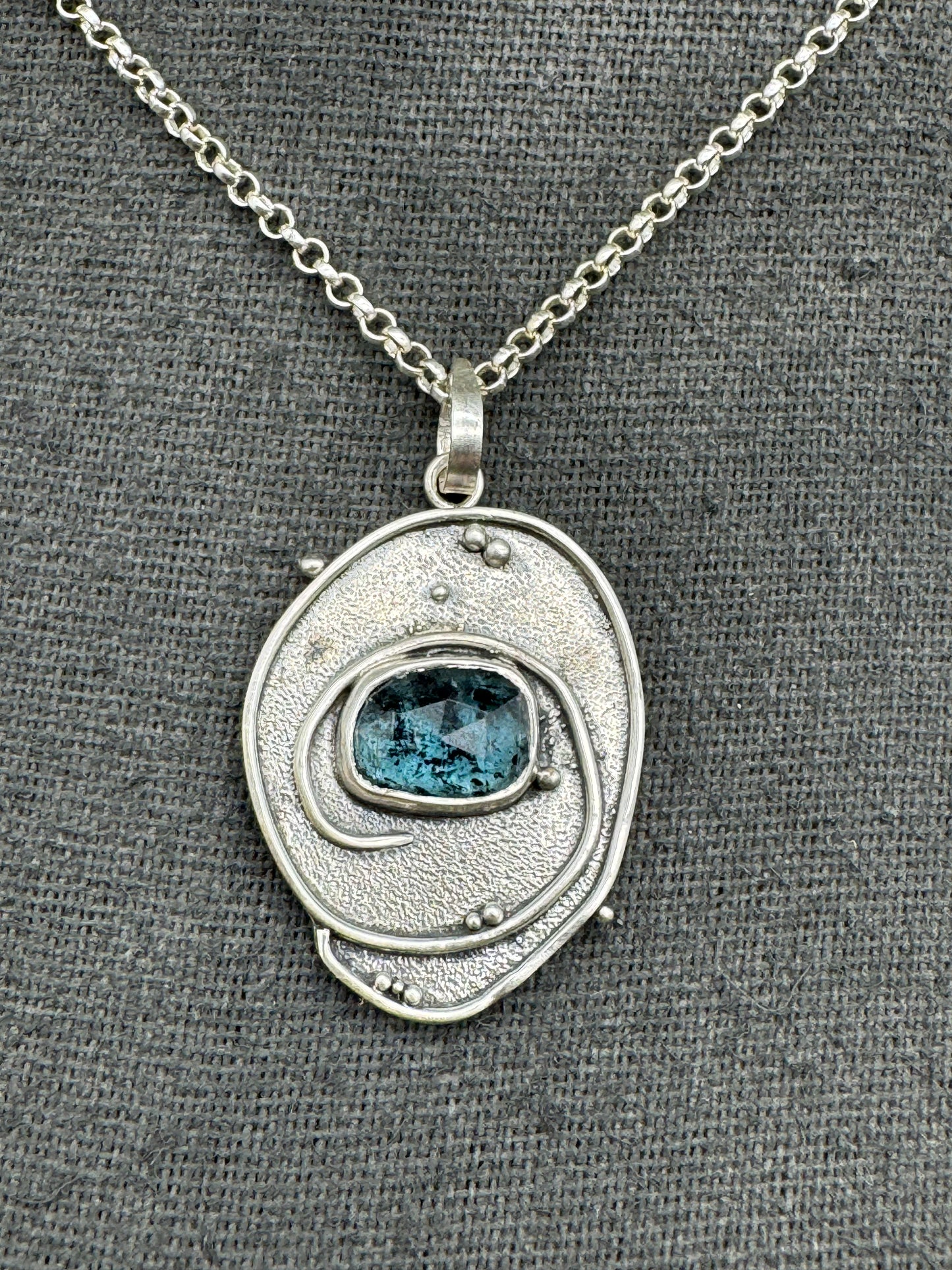 Kyanite and Sterling Silver Tide Pool
