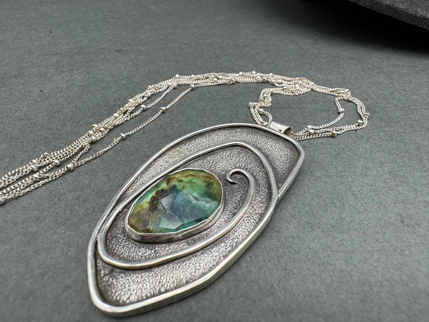 Peruvian Opal and Sterling Silver Tidepool Necklace