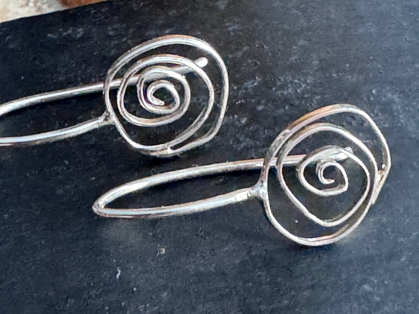 Sterling Silver Swirl Minimalist Lightweight Drop Earrings with French Hook