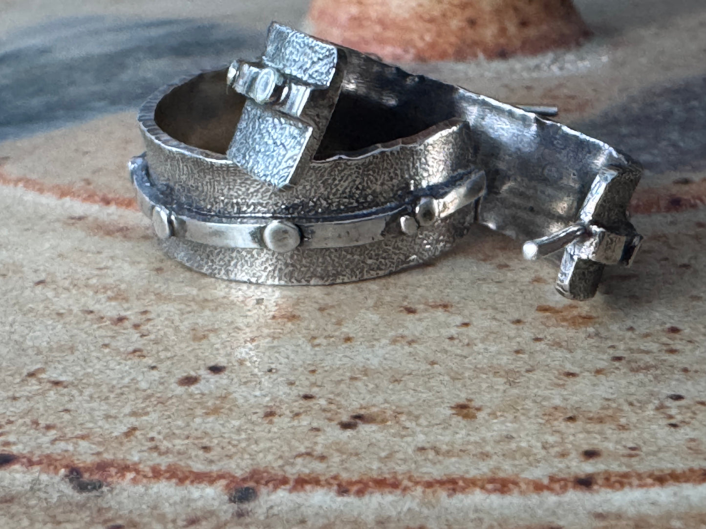 Edgy Sterling Silver Chunky Hoops with Post Earrings