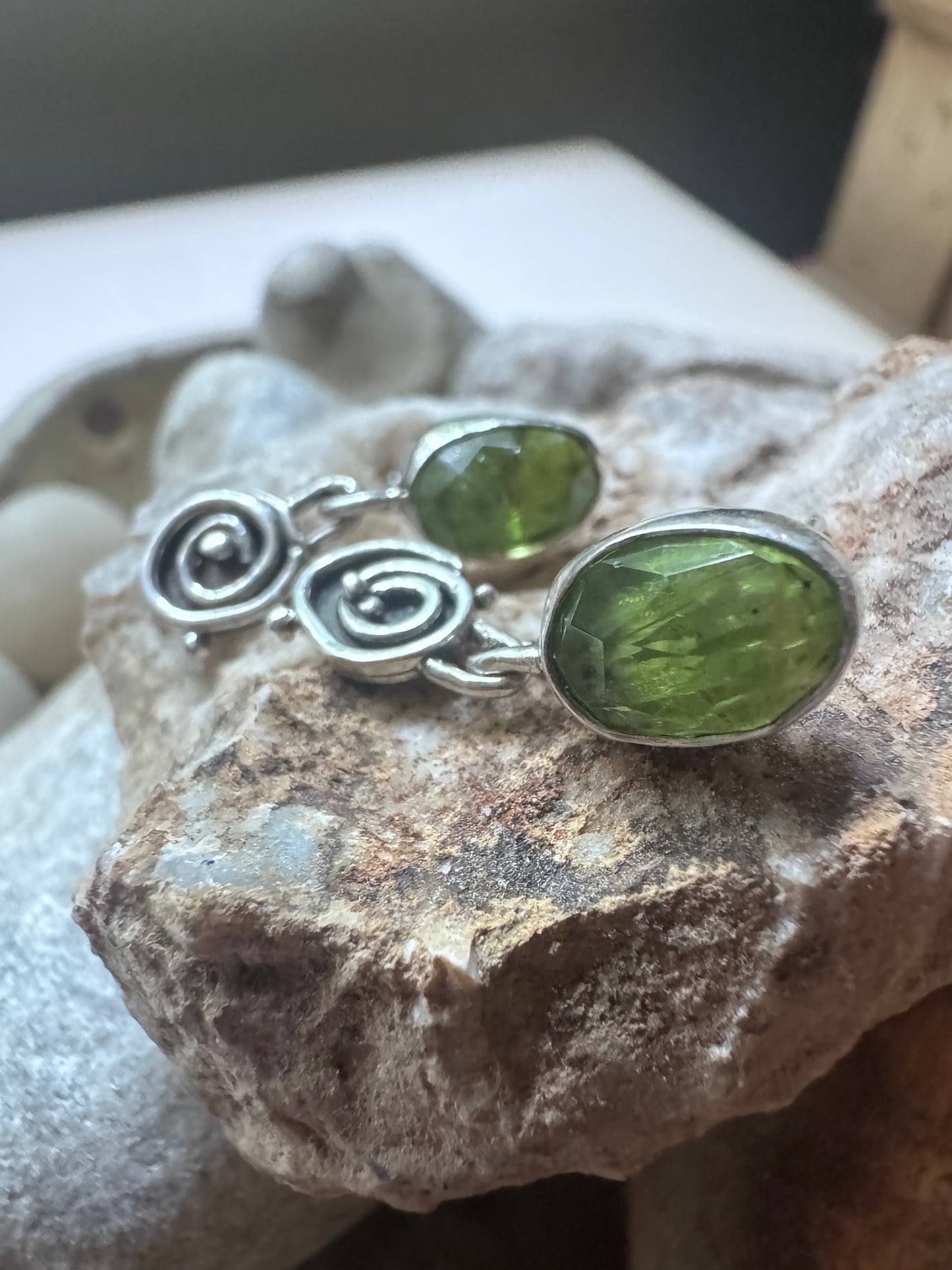 Peridot Sterling Silver Tide Pool Drop Earrings