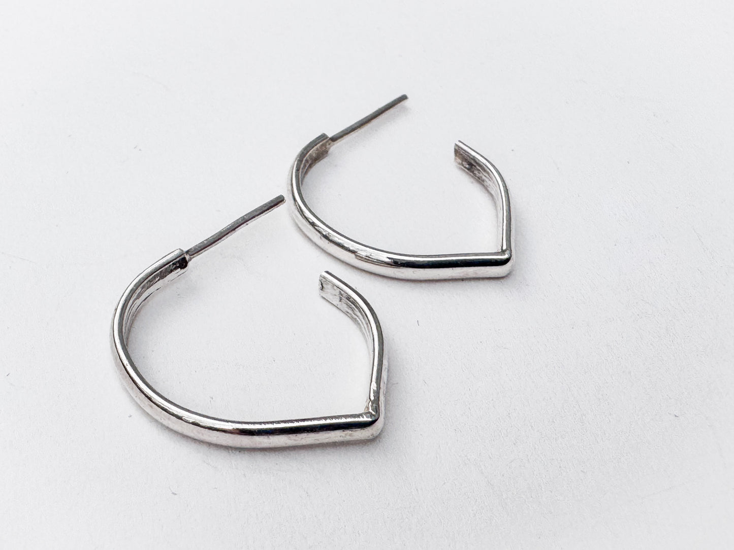 Sterling Silver Lotus Hoop Earrings