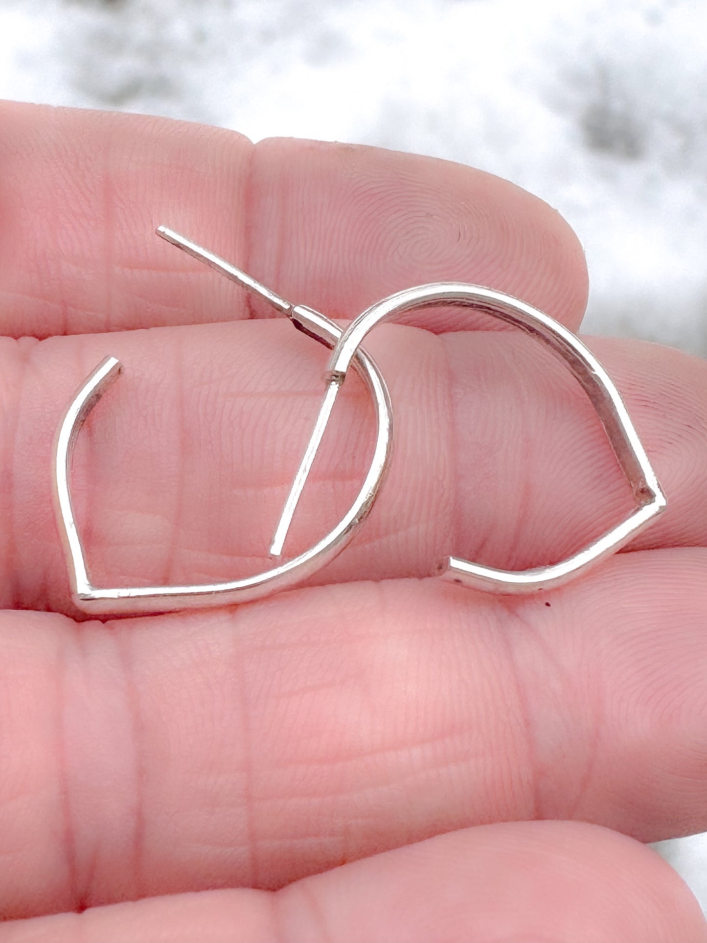 Sterling Silver Lotus Hoop Earrings