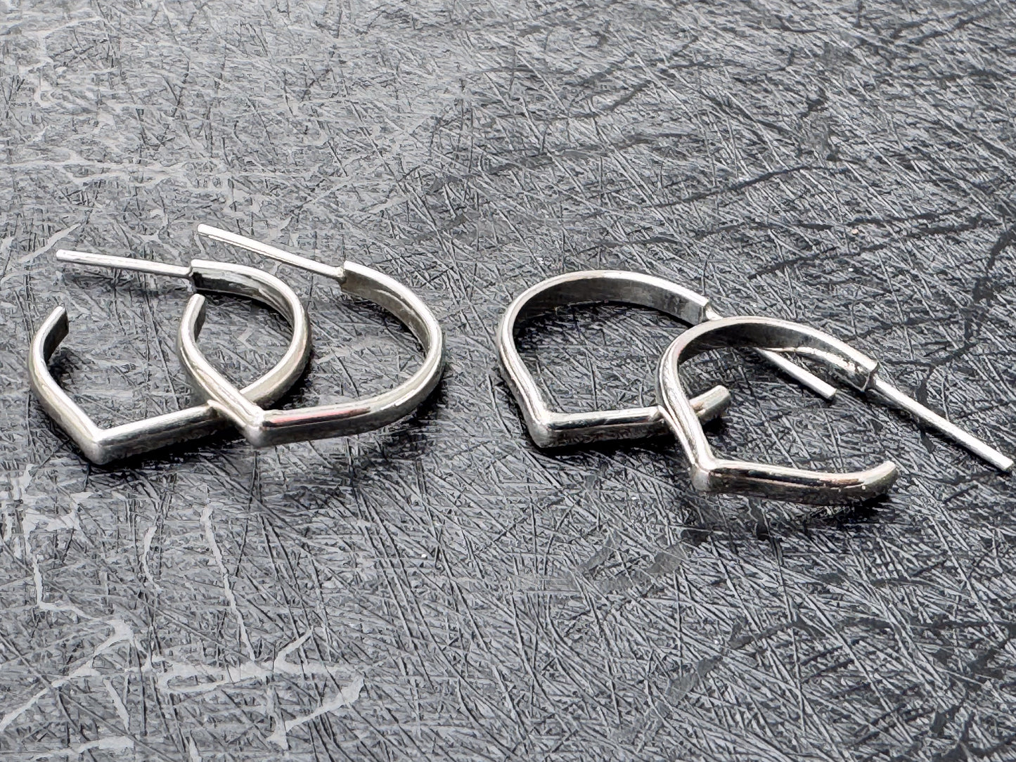 Sterling Silver Lotus Hoop Earrings