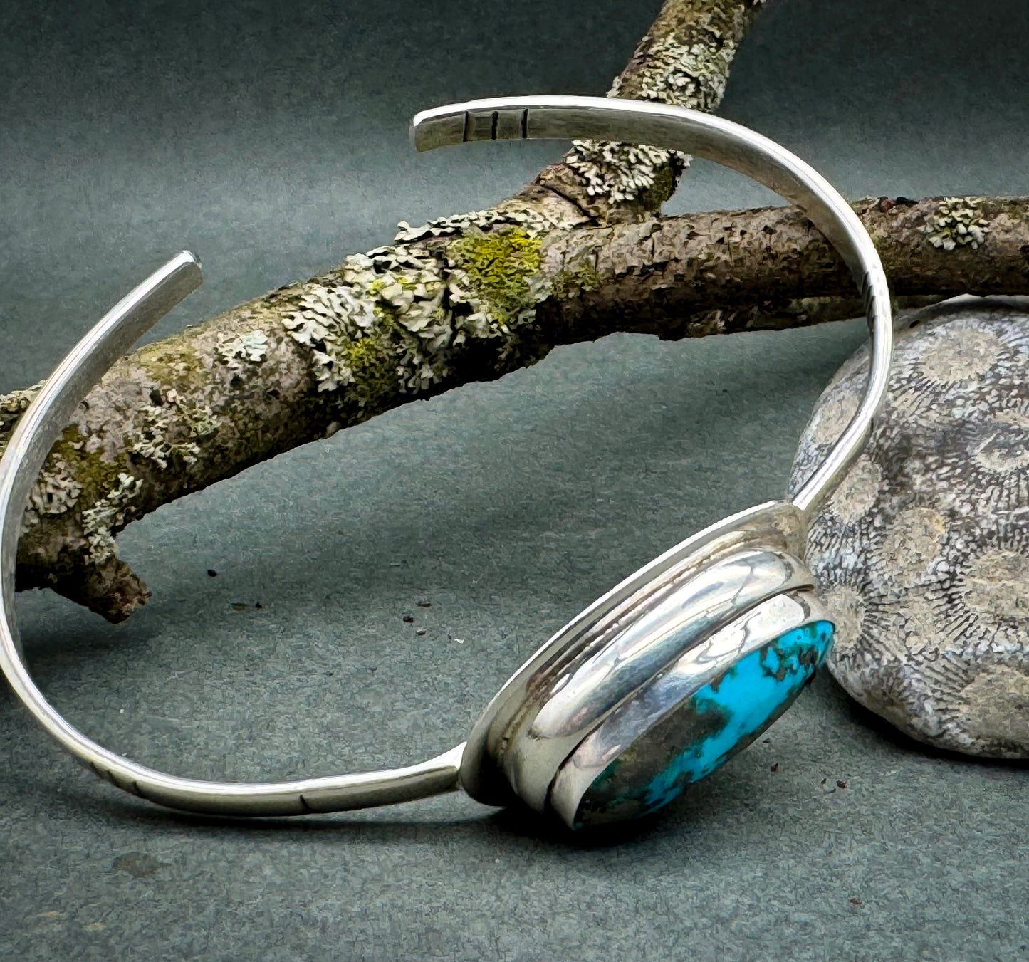 Morenci Turquoise Cuff Bracelet Sterling Silver