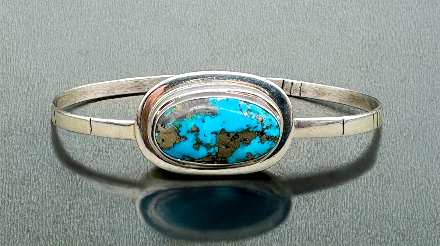 Morenci Turquoise Cuff Bracelet Sterling Silver