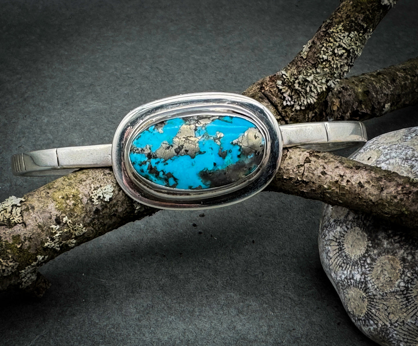 Morenci Turquoise Cuff Bracelet Sterling Silver