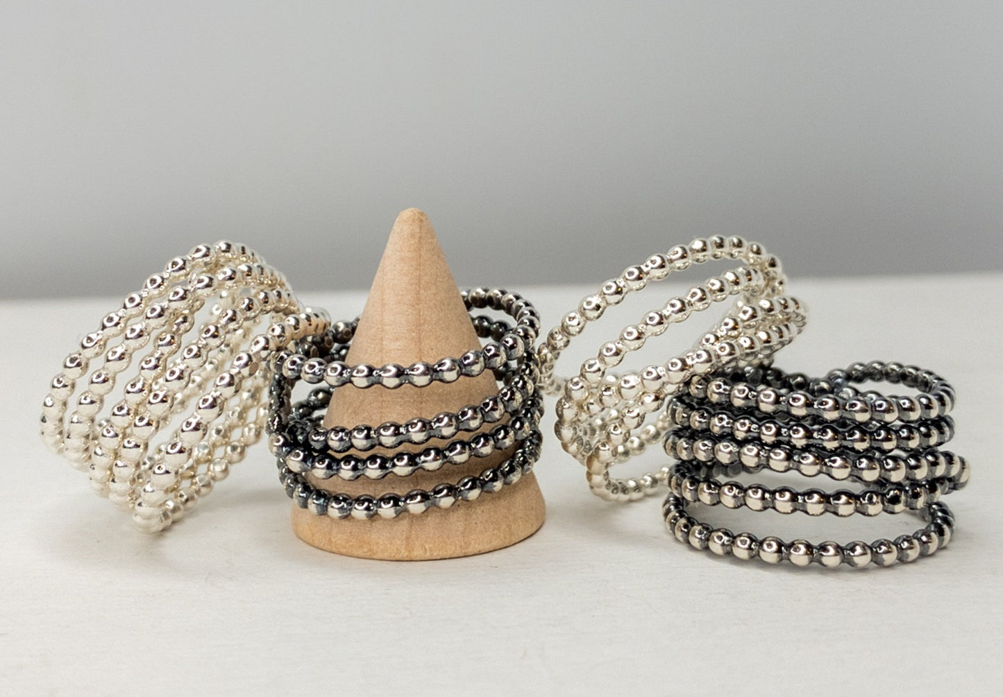 Beaded Dot Sterling Silver Wrap Ring