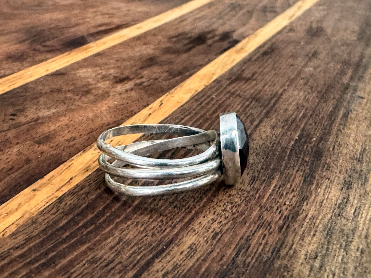 Garnet Sterling Silver Wrap Ring