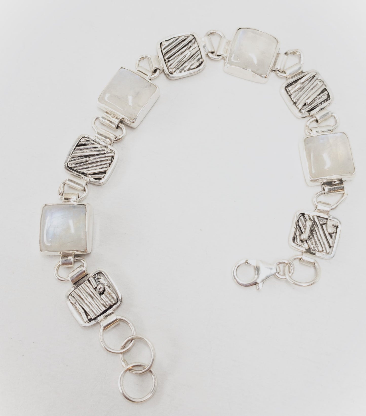 Moonstone Silver Link Bracelet