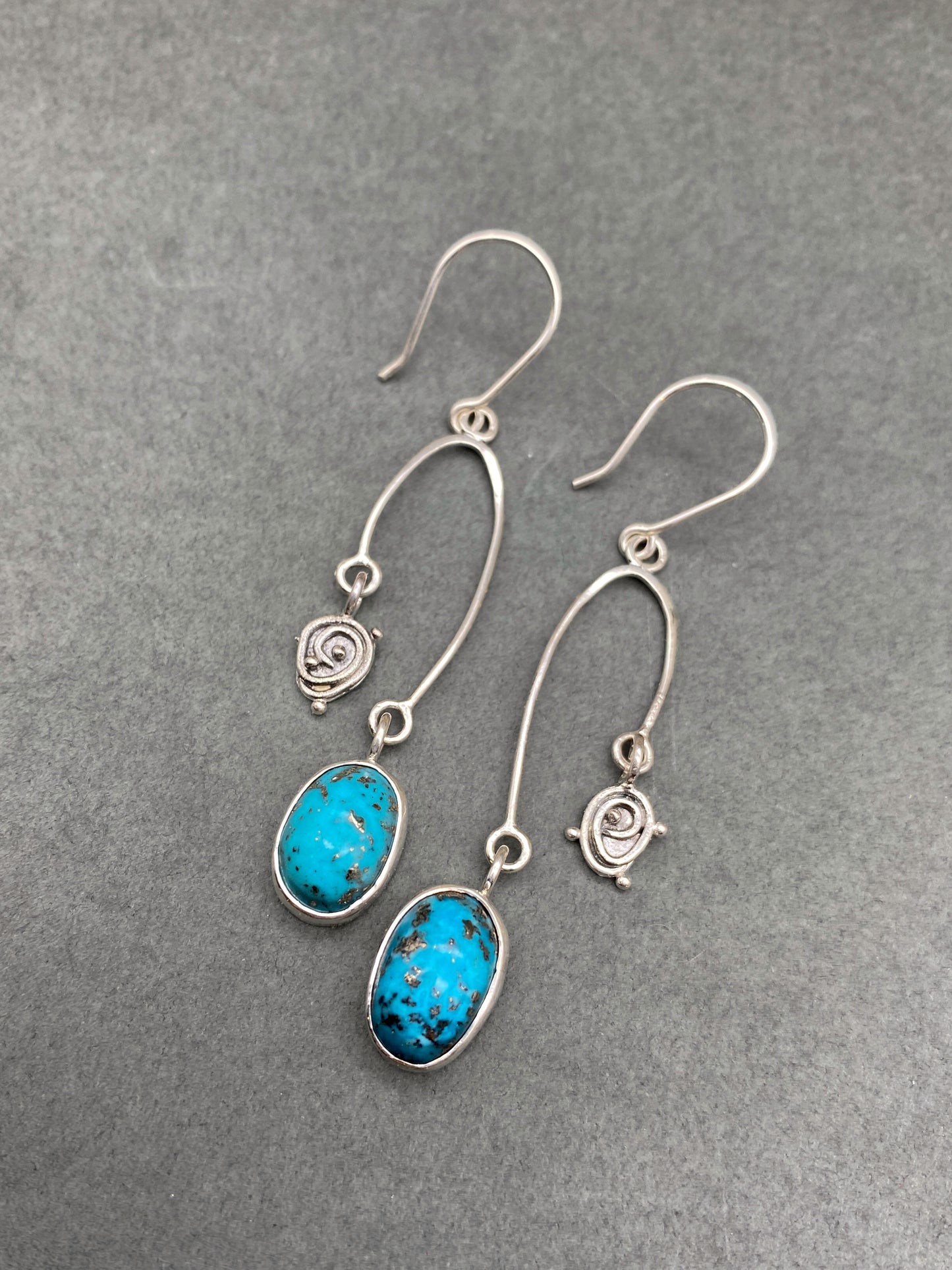Turquoise Chandelier Tide Pool Drop Earings in Sterling Silver