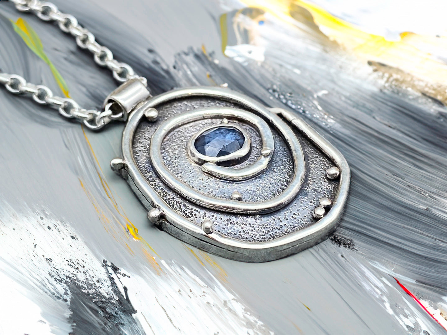 Deep Blue Sea Spinel and Sterling Signature Tidepool Design