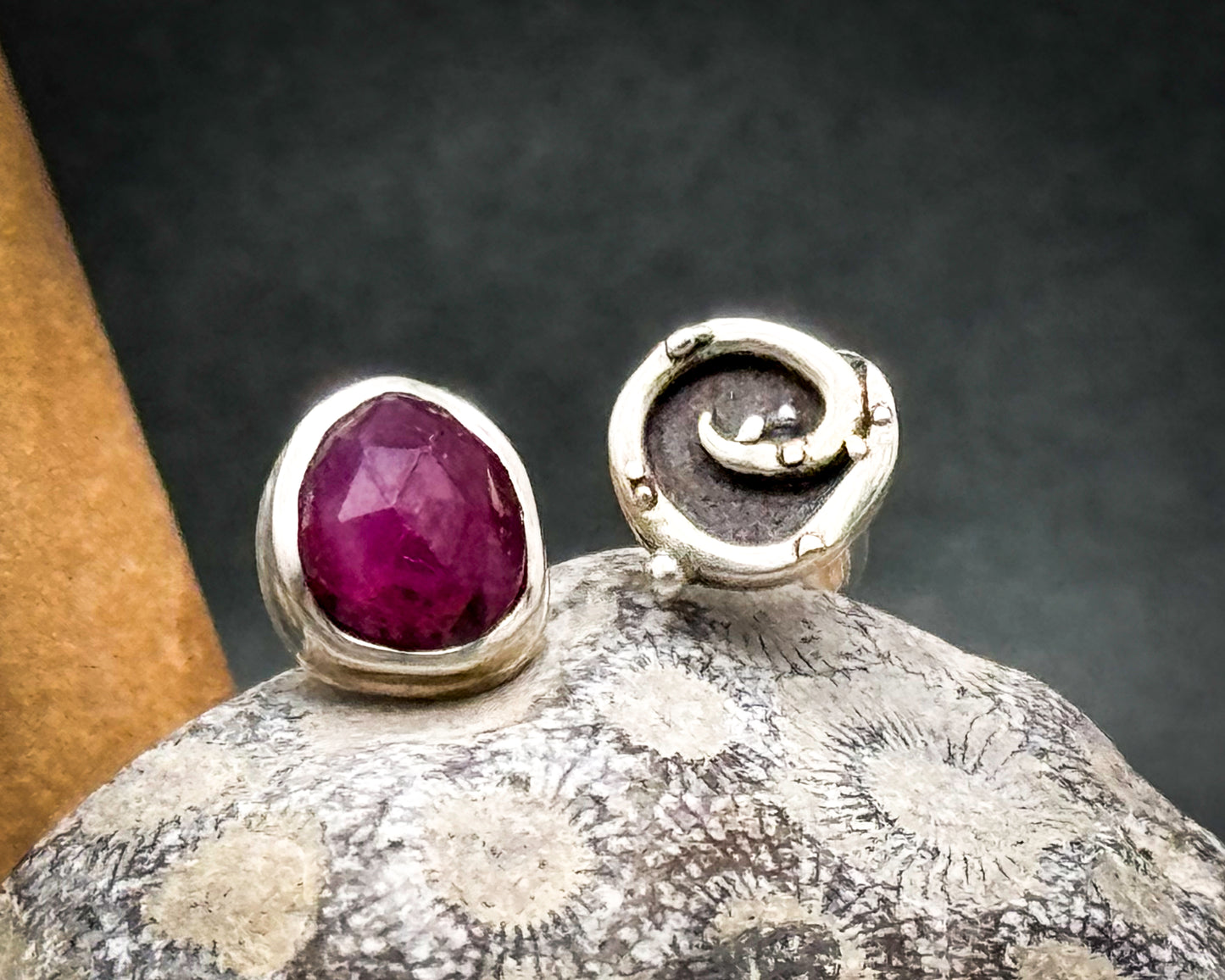 Winza Ruby Split Ring in Sterling Silver
