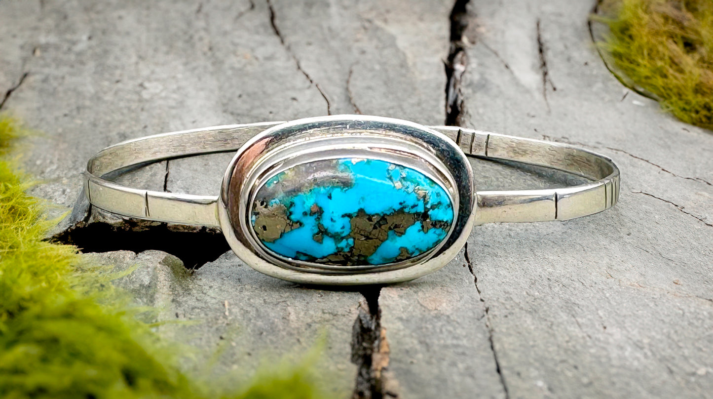 Morenci Turquoise Cuff Bracelet Sterling Silver
