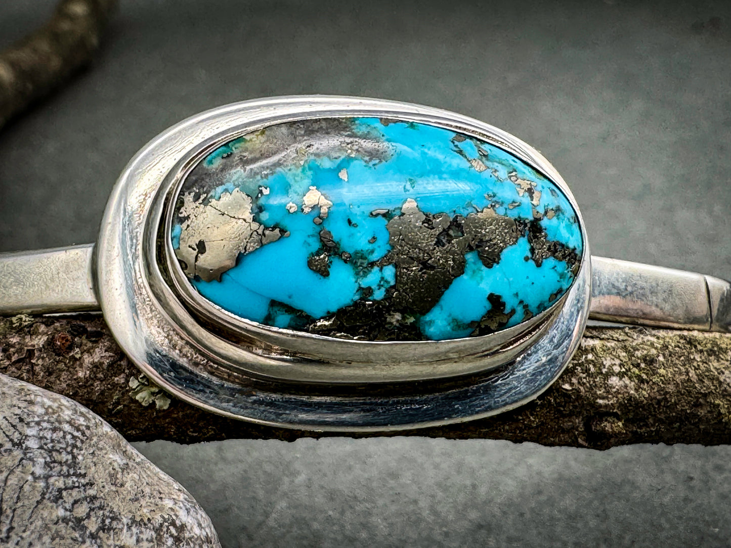 Morenci Turquoise Cuff Bracelet Sterling Silver
