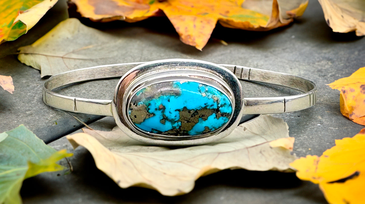 Morenci Turquoise Cuff Bracelet Sterling Silver