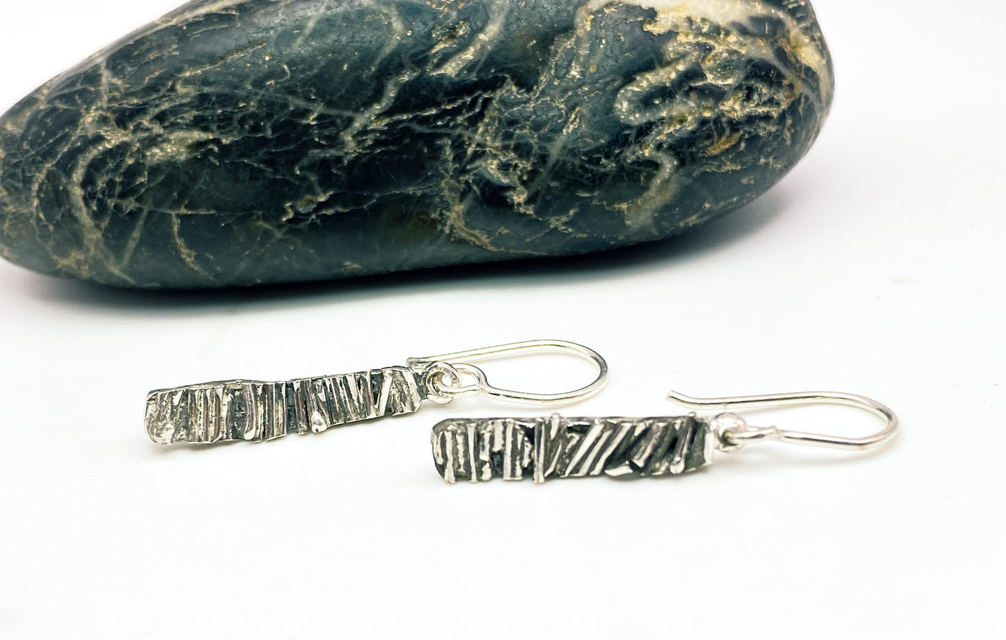 Silver Twig Bar Earrings