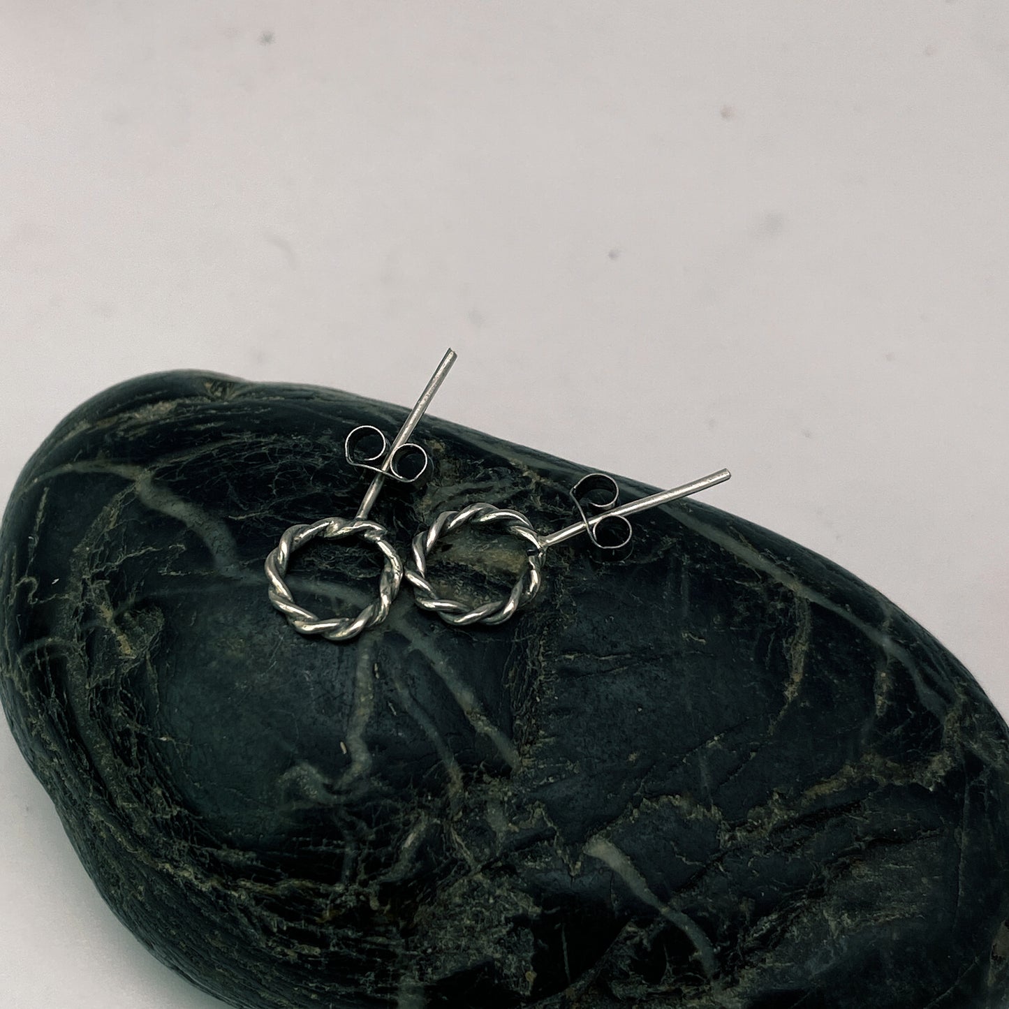Twisted Silver Stud Earrings
