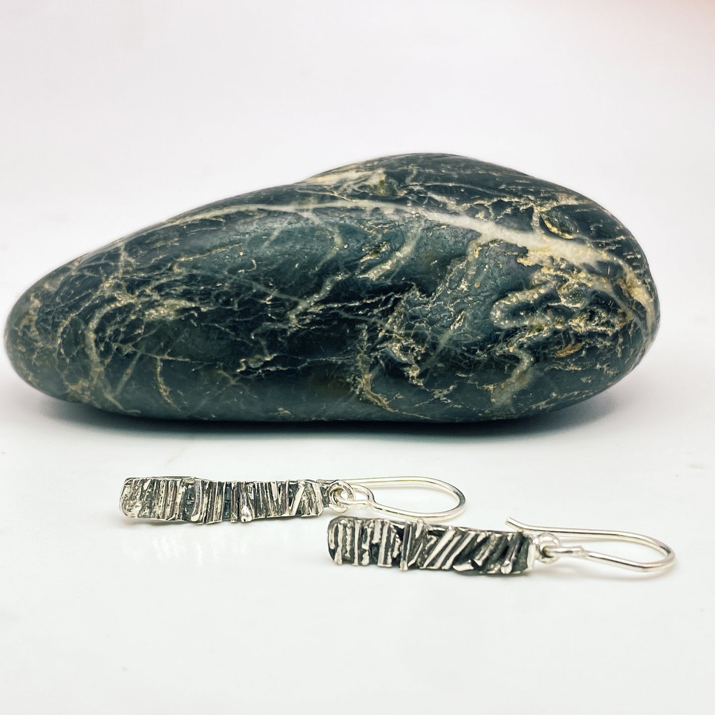 Silver Twig Bar Earrings