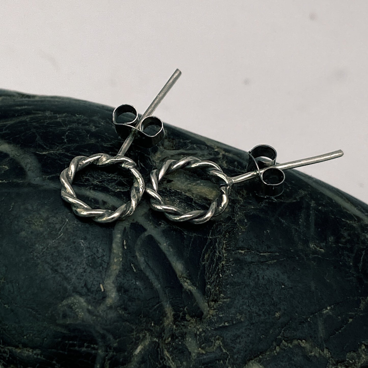 Twisted Silver Stud Earrings
